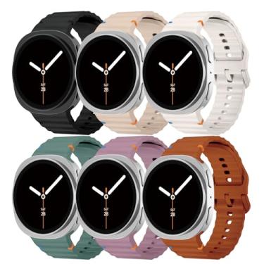 Imagem de Pulseira esportiva para Samsung Galaxy Watch 8 de 40 mm e 44 mm/8 Classic 46 mm para homens e mulheres, pulseira de substituição de silicone macio para Samsung Galaxy Watch 8 Classic de 46 mm/8 de 44