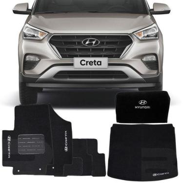 Imagem de Kit Hyundai Creta 2017 18 19 Tapete Carpete e Tapete Porta Malas com B