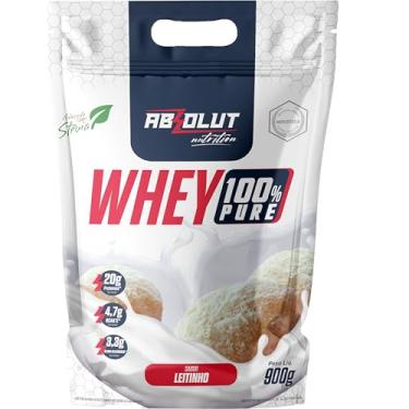 Imagem de Absolut Nutrition, Whey 100% Pure, 21 gramas de proteína, adoçado com stevia, Mono Sabor, Sabor leitinho, Pouch, 900 gramas