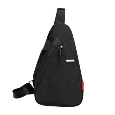 Imagem de Colaxi Bolsa tiracolo transversal, mochila tiracolo com alças ajustáveis, bolsa de ombro portátil, mochila de viagem para trilhas, para esportes em parques, Preto