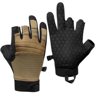 Imagem de VisionTac Luvas táticas utilitárias de meio dedo, luvas leves e resistentes a impactos para airsoft paintball para tiro e caminhada