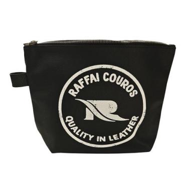 Imagem de Necessaire Couro 179-R Personalizada Raffai Couros, Preto