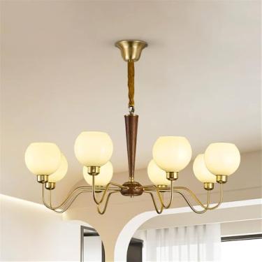 Imagem de Lâmpada Pingente LED E Candelabro Home Estilo Americano Retro Contemporâneo Design Criativo Simples Com Toque De Arte Ideal Para Sala De Estar Sala De Jantar (G 8 luzes)