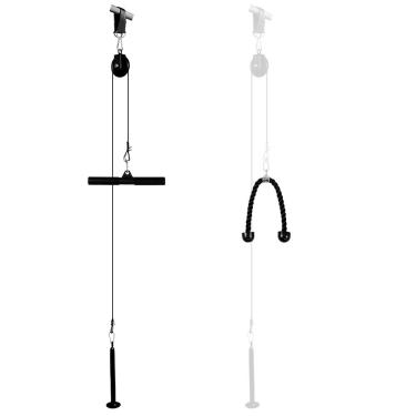 Imagem de Kit Gallant Puxador Corda E Barra Na Polia + Cabo Multi Exercícios - (GKP2PPCA-PT)