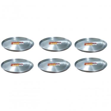 Imagem de Kit 6 Formas De Pizza Alumínio 24cm Borda Reforçada Belmar