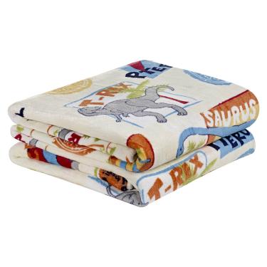 Imagem de Cobertor Carrosel Solteiro Infantil Mantinha Flannel Estampada 01 Peça - Dinossauro