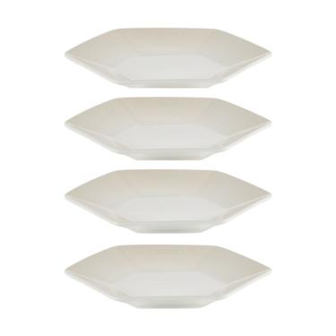 Imagem de KIT LE CREUSET 4 PRATOS HEXAGON EM CERÂMICA 16CM MERINGUE