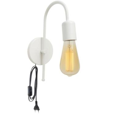 Imagem de Luminária Arandela de Parede Luma Com Interruptor Abajur Retrô Moderno 127v/220v (BRANCO - C/INTERRUPTOR)