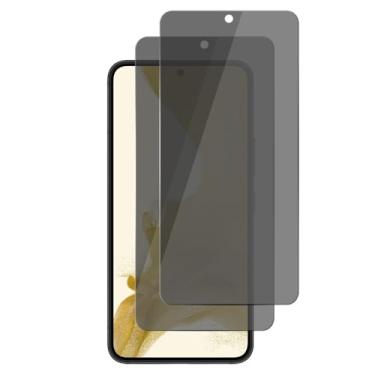Imagem de UZWZW Pacote com 2 protetores de tela de privacidade para Samsung Galaxy S22 / S23 5G 6,1 polegadas antiespião de vidro temperado privado