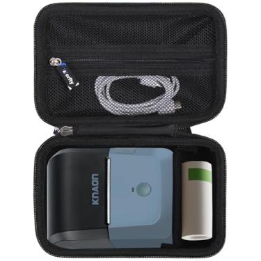 Imagem de worfty Capa para SUPVAN T50M Pro/KNAON Y50P/ KN-Y50P-PK/NIIMBOT B1 Máquina de fazer etiquetas Bluetooth com bolso para fita (preto)