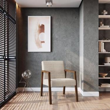 Imagem de Poltrona Decorativa Madeira Maciça Jequitibá Assento com Persintas Sli