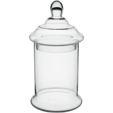 Imagem de Potiche Vaso Bomboniere Redondo Com Tampa Vidro Transparente