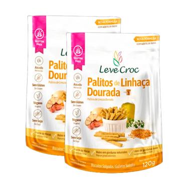 Imagem de Kit 2x: Biscoito Palito Linhaça Sem Glúten Leve Crock 120g