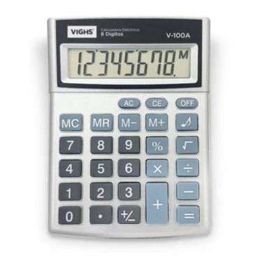 Imagem de Calculadora de Mesa Vighs V-100A 08 Dígitos