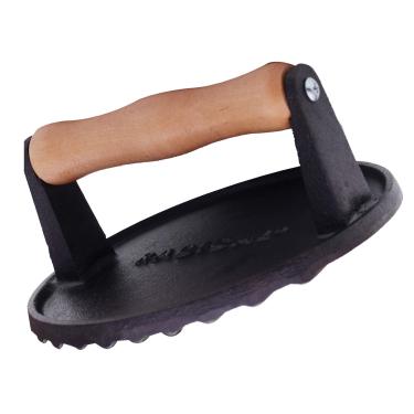 Imagem de Radicaln Burger Press prensa de ferro com alça de madeira – Pressão de bacon multifuncional ideal para serviço pesado – Pressão de carne ideal, prensa de massa e máquina de fazer patty para cozinha doméstica