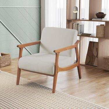 Imagem de Poltrona para Sala de Estar Tecido Linho Olívia - Estofart