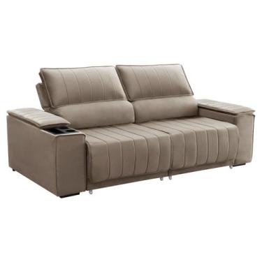 Imagem de Sofa com Porta Copo 4 Lugares 190cm Retratil e Reclinavel Lion - Apolo