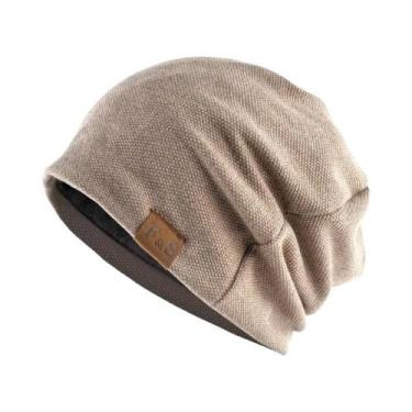 Imagem de Boné Unissex de Malha de Veludo com Caveira - Gorro de Hip Hop em Cor 