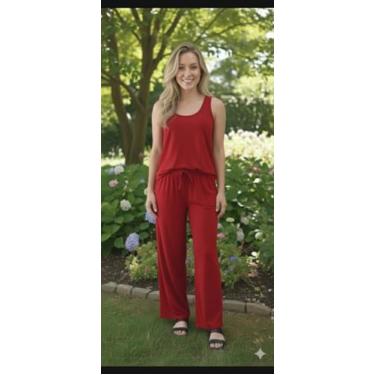 Imagem de conjunto feminino calça Pantalona com bolço e Blusa - Mar e Cel, Verme