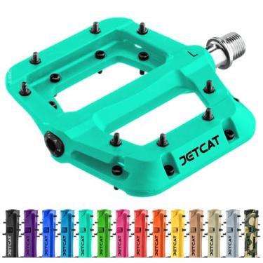 Imagem de JETCAT Pedais de bicicleta de montanha planos - pedais de MTB, pedais de bicicleta para BMX/MTN/estrada/cascalho/bicicleta, pedais BMX, pedais de plataforma, reposição de bicicleta para adultos e