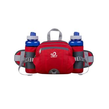 Imagem de WATERFLY Pochete de cintura: pochete 2 suportes de garrafa de água cinto lombar caminhada corrida corrida acampamento homem grande mulher (garrafa não incluída)