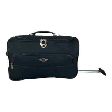 Imagem de Sacola Bolsa Mala De Viagem Havana Tamanho Único de Poliéster com 2 Rodas fixas e Pés de Apoio Removível, Preta, Santino - ORS193U