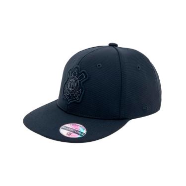 Imagem de Boné Corinthians SuperCap Escudo Bordado Aba Reta - Masculino Tamanho:Único;Cor:Preto