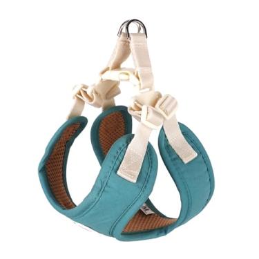 Imagem de Acrorabo Peitoral para cães pequenos – Colete ajustável de algodão macio e malha respirável, design confortável sem puxar com anel em D de aço inoxidável para caminhadas e treinamento (verde menta