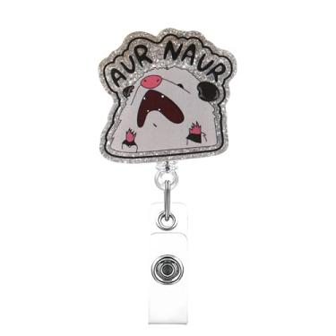 Imagem de Engraçado AUR Naur Carretel retrátil para crachá de desenho de enfermeira Halloween com clipe jacaré, suporte de etiqueta de nome de enfermagem, clipe para médicos, estudantes, trabalhadores de