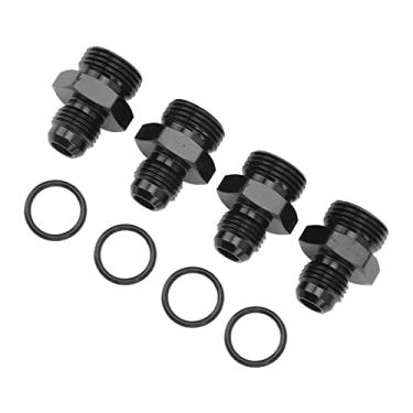 Imagem de Cryfokt Adaptador Masculino Durável do Trilho de Combustível do Orb Aplicação Larga para o Regulador de Pressão de Combustível, Bomba, 4 Pces 1500psi o Anel Masculino Encaixe para a Manutenção Carro