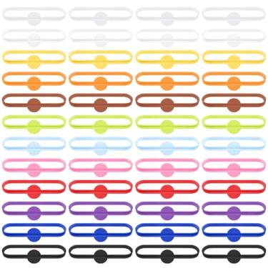 Imagem de HIKIMA 48 marcadores de silicone para bebidas, etiquetas de vidro reutilizáveis para garrafas de canecas de cerveja de vinho, identificadores de bebida de festa, faixas extensíveis para etiquetagem de