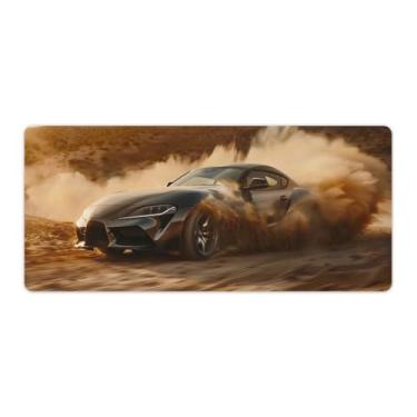 Imagem de HouLaiZhe Desert Drift Car Sup JDM Grande Gaming Mouse Pads Tapete de Mesa Base de Borracha Antiderrapante Laptop Acessórios de Computador Suprimentos Bloco de Escrita para Escritório Casa 40 x 90 cm