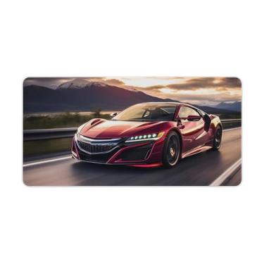 Imagem de Vermelho JDM Carro NSX Esporte Speed Desk Mesa Mouse Pad Antiderrapante Grande Material de Escritório Tapete de Mesa Impermeável Borracha Mesa Escrita Pad para Escritório Jogo Casa 30 x 60 cm