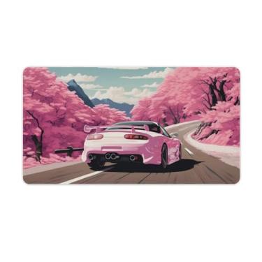 Imagem de Rosa Sup Flores de Cerejeira Romântico Esporte Mesa Tapete de Mouse Pad Antiderrapante Grande Material de Escritório Tapete de Mesa Impermeável Borracha Mesa Escrita Pad para Escritório Jogo Casa
