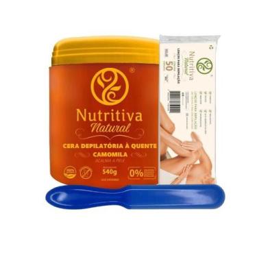 Imagem de Kit Depilação Profissional - Cera Camomila 540g + Lenço 20un + Espátul
