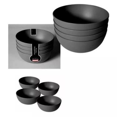 Imagem de Conjunto 04 Bowls Grandes 1,1L Preto SB Plástico São Bernardo