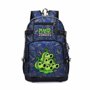 Imagem de Mochila Plants vs Zombies Peashooter Cartoon Kids School