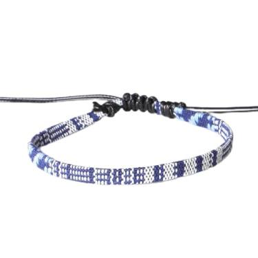 Imagem de Uunuuo Pulseira masculina de surfista, boêmio, praia, étnica, feita à mão, pulseiras ajustáveis, joias para presentes, Pedra, Sem Pedra Preciosa