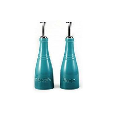 Imagem de Conjunto Galheteiro Azeite E Vinagre Azul Caribe 02 Peças - Le Creuset