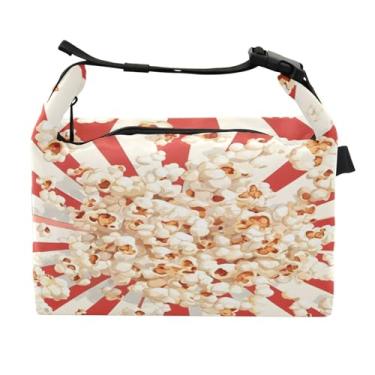 Imagem de STAYTOP Lancheira vintage de pipoca com fivela de alça, lancheira isolada para meninos e meninas, lancheira térmica para trabalho escolar