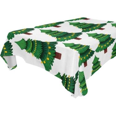 Imagem de Burbuja Toalha de mesa de árvore de Natal, toalha de mesa quadrada anti-rugas grossa para decoração de jantar, cozinha, festa, 137 x 137 cm
