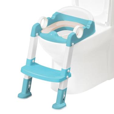 Imagem de Assento De Treino Para Penico Infantil Com Banco De Passo - Design de Alça Confortável - Aprendizagem de Uso do Vaso Sanitário | Cadeira de Mijar Para Crianças Meninos e Meninas Para Casa e Viagens