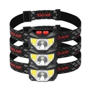 Imagem de Lanterna De Cabeça LED COB De Alta Potência Recarregável Tipo-C IPX6 À