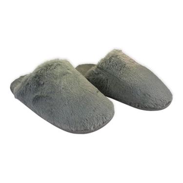 Imagem de Pantufa Feminina Felpuda, Cinza, Tamanho 38/39,Pantufas Femininas, Pantufas Masculinas, Chinelos para Spas
