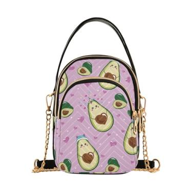 Imagem de Joisal Bolsa tiracolo de viagem com folhas de bananeira para mulheres, antifurto, bolsas femininas modernas, bolsa carteiro transversal, Lindo abacate, 15*21*8cm