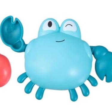 Imagem de Kit Brinquedo de Banho Patinho a Corda | Nada Sozinho na Água, Infantil e Bebê, Banheiro e Piscina (1 Caranguejo Azul)