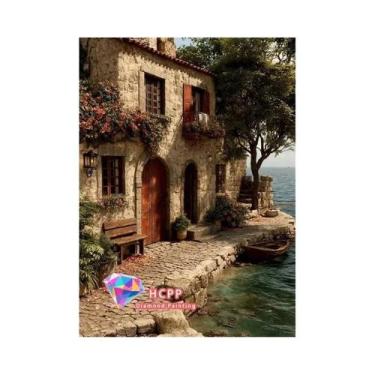 Imagem de Kit De Pintura Em Diamante 5D De Árvore De Coco Na Praia, DIY Mosaico 