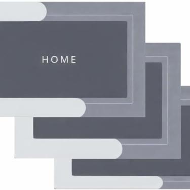 Imagem de Tapete Mágico Antiderrapante para Banheiro Kit com 3 Unidades Absorvente e Secagem Rápida