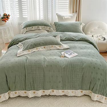 Imagem de Outono e inverno cor sólida quente leite veludo quatro peças menina coração bordado coral grosso veludo capa de edredom roupa de cama (cor: cinza, tamanho: 1,5 m)