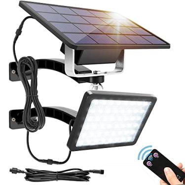 Imagem de 1000 Lumen 48 LED Luz Solar Brilhante Split IP65 Projetor com Painel Ajustável Rotativa Cabo de Extensão para Parede Varanda Shed Casa Garagem